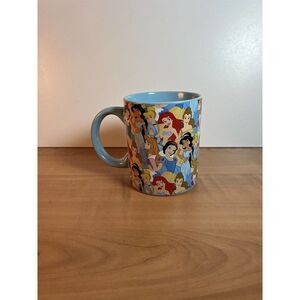 Disney Princess Ceramic Mug Blue Ariel Belle Jasmin Snow White Aurora